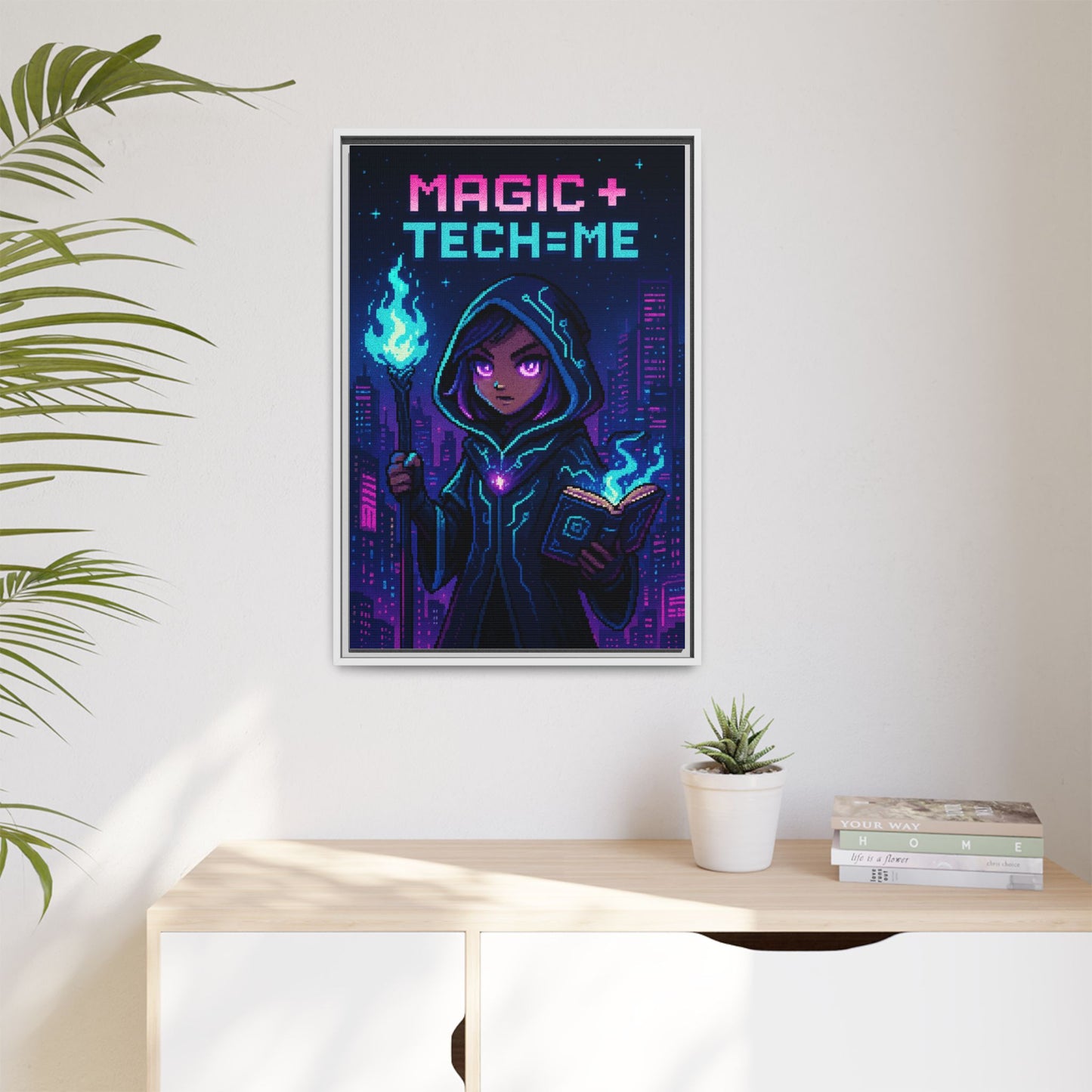 Magic + Tech = Me - Framed Canvas Art Print