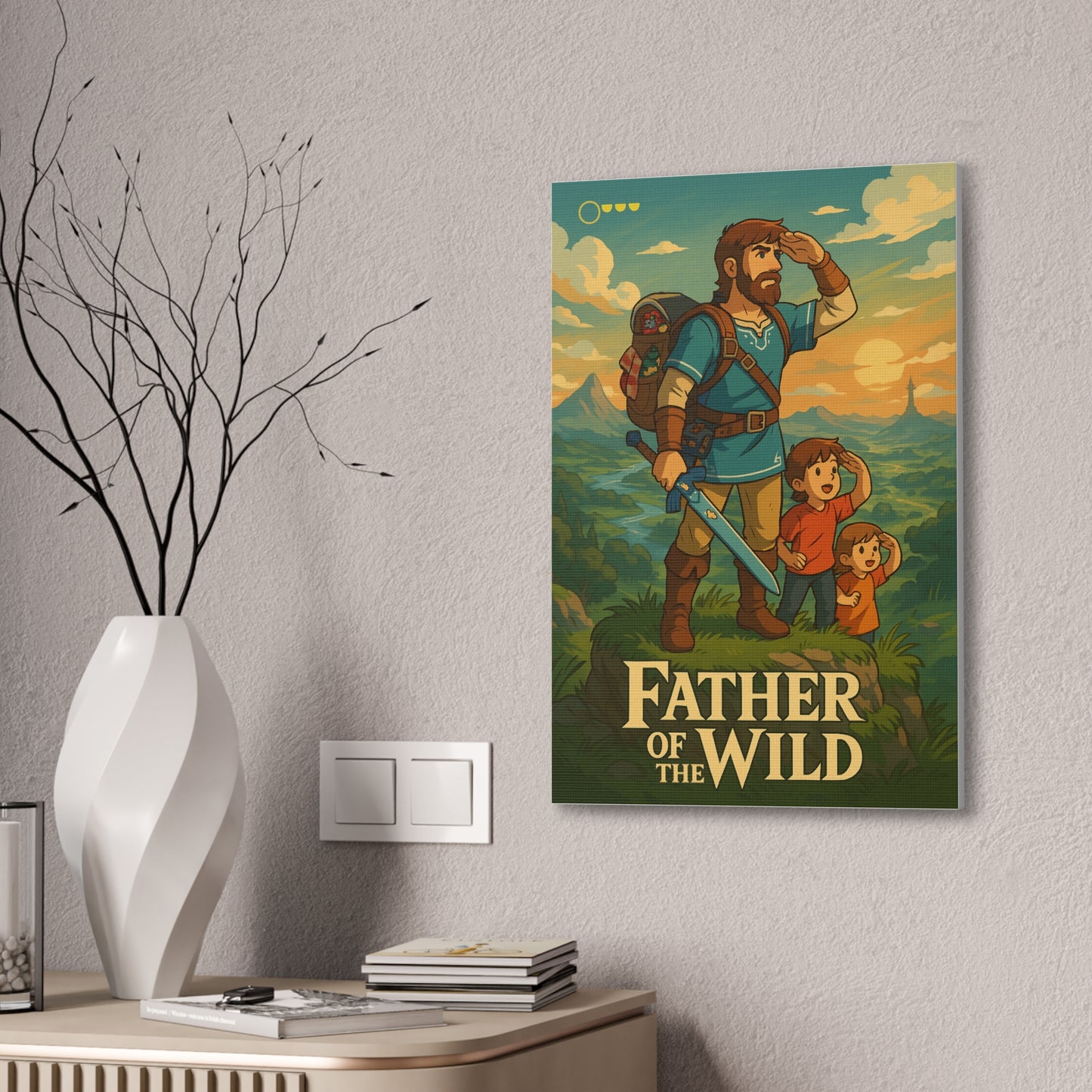 Father of the Wild Canvas Art - Breath of the Wild Parody