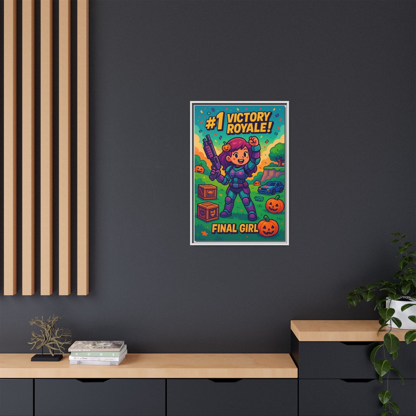 #1 Victory Royale! Final Girl - Framed Canvas Art