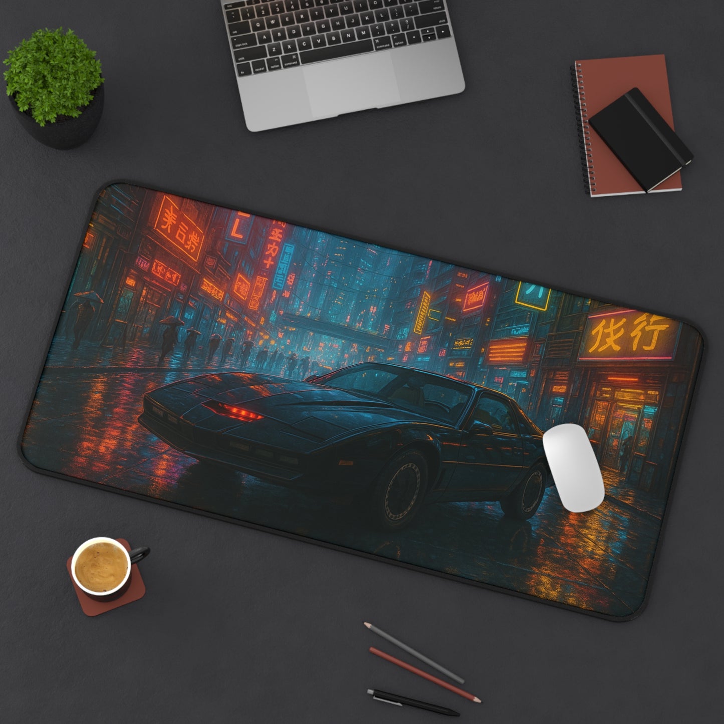Knight Car in Cyberpunk City - Mouse Pad