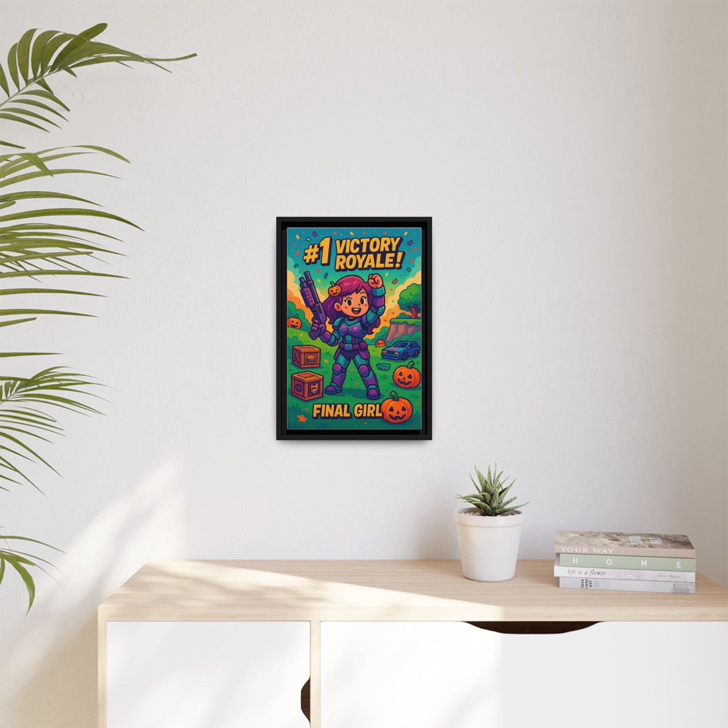 #1 Victory Royale! Final Girl - Framed Canvas Art