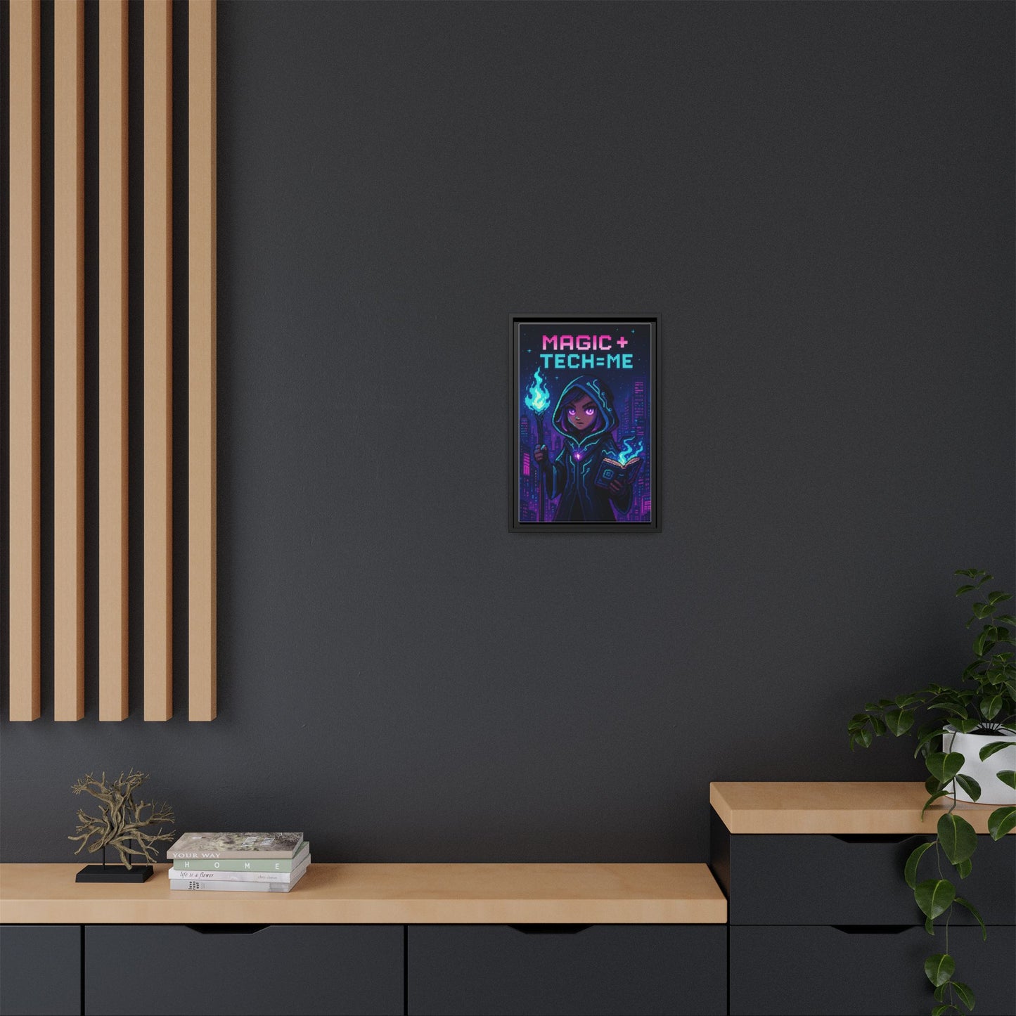 Magic + Tech = Me - Framed Canvas Art Print