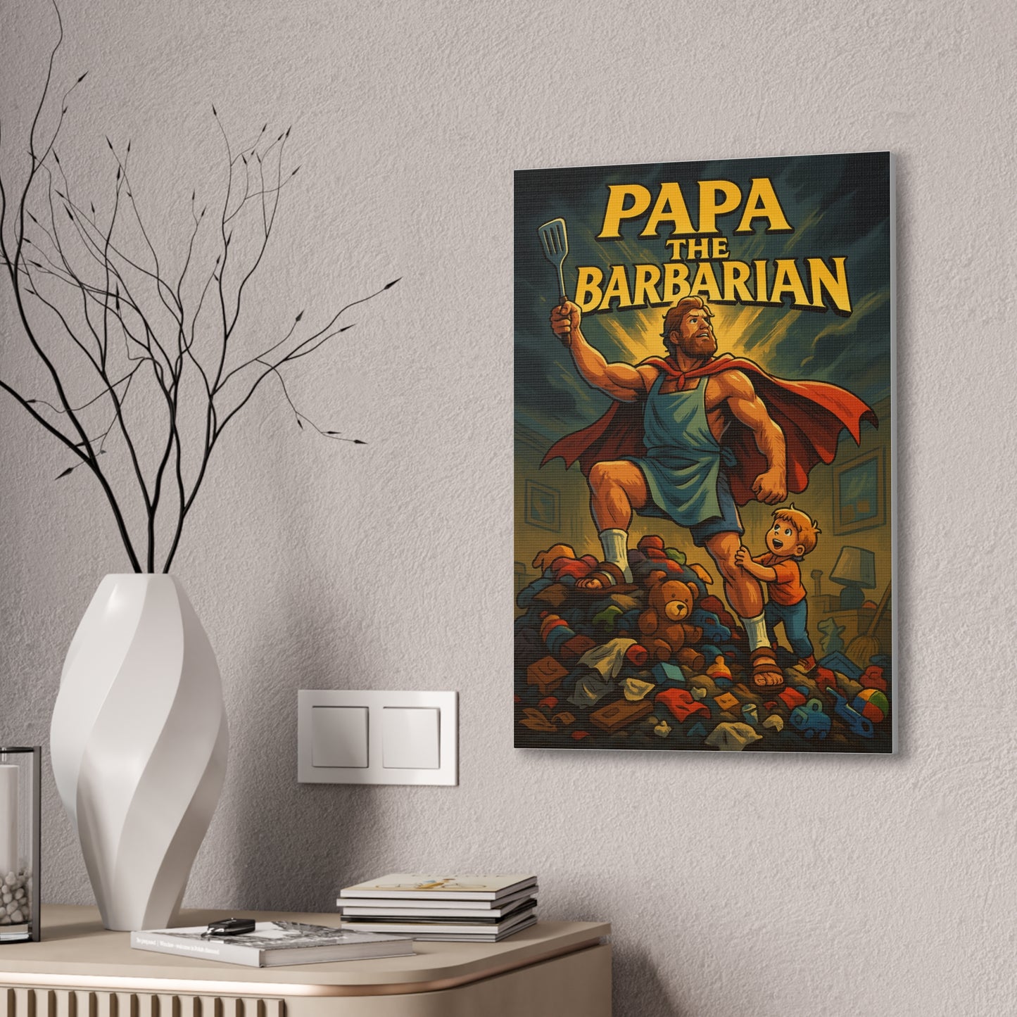 Papa The Barbarian Canvas Art - A Conan The Barbarian Parody