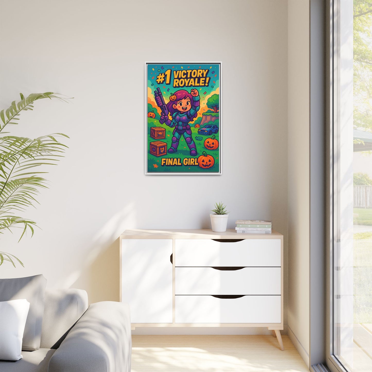 #1 Victory Royale! Final Girl - Framed Canvas Art