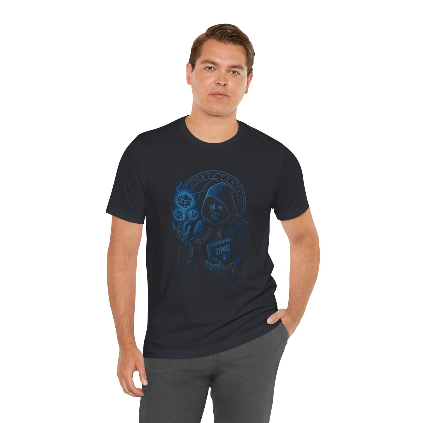 Nerdcore Icons - The Dungeon Master (Blue) - Unisex Jersey Short Sleeve Tee