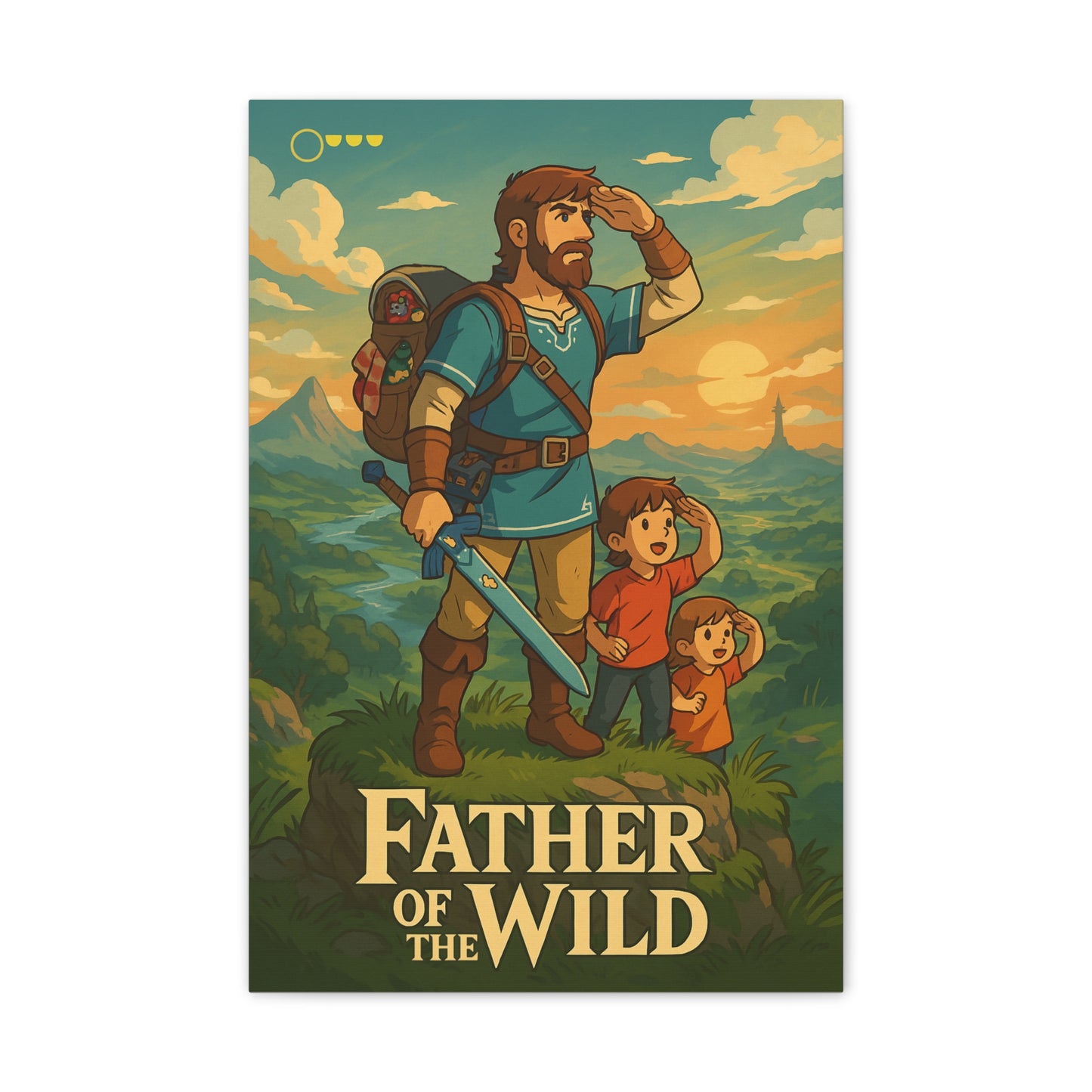 Father of the Wild Canvas Art - Breath of the Wild Parody