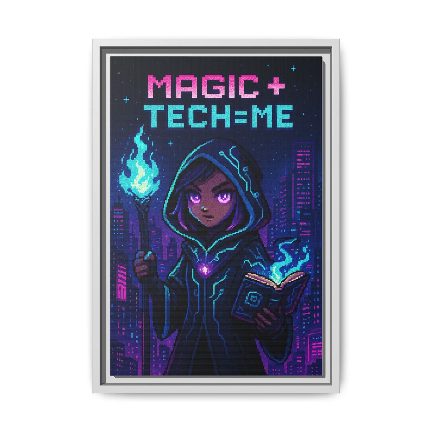 Magic + Tech = Me - Framed Canvas Art Print