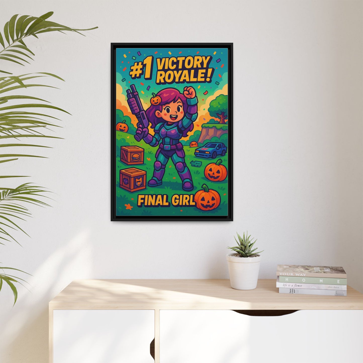 #1 Victory Royale! Final Girl - Framed Canvas Art