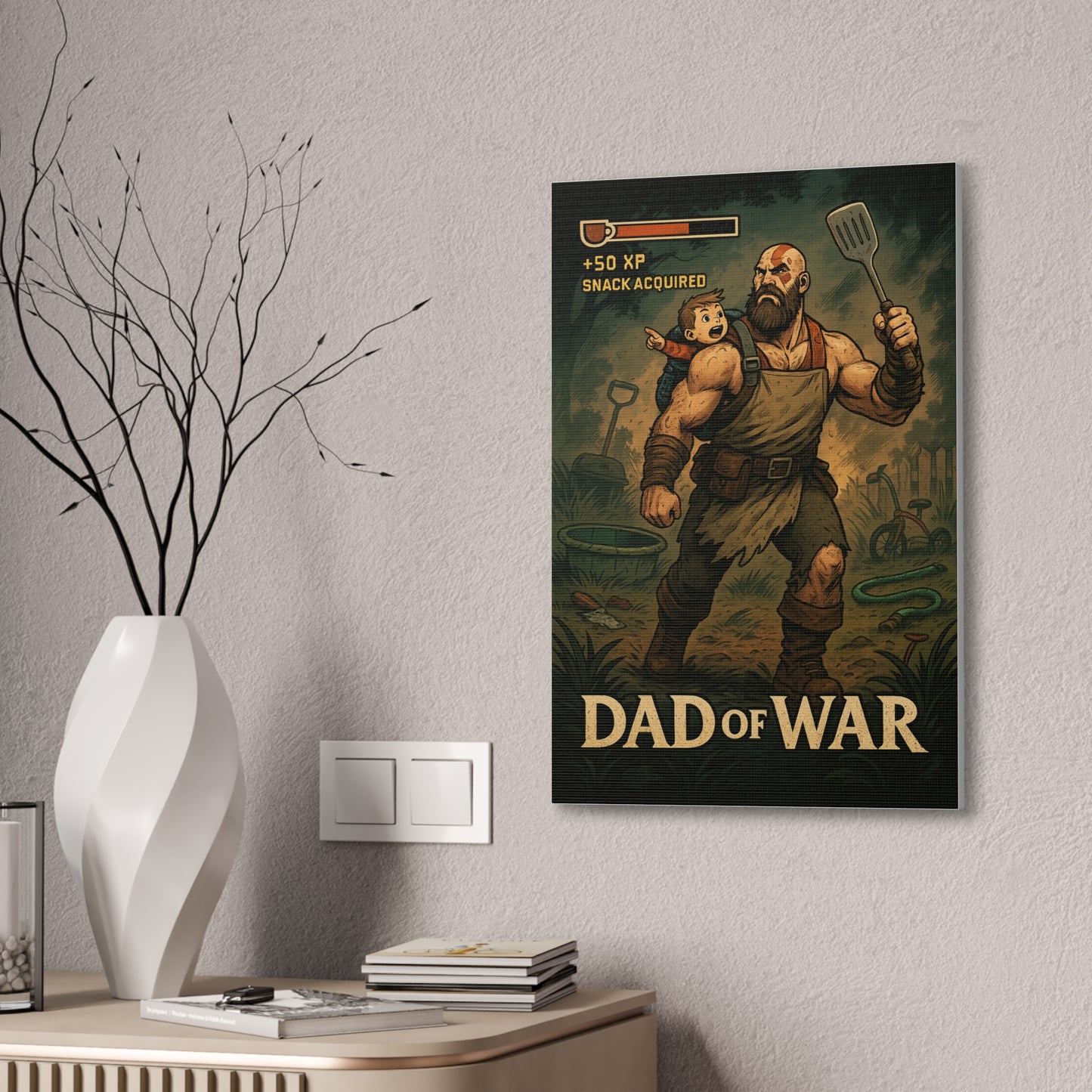 Dad of War Canvas Art - A God of War Parody