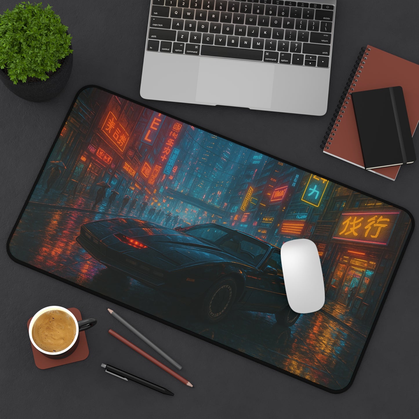 Knight Car in Cyberpunk City - Mouse Pad