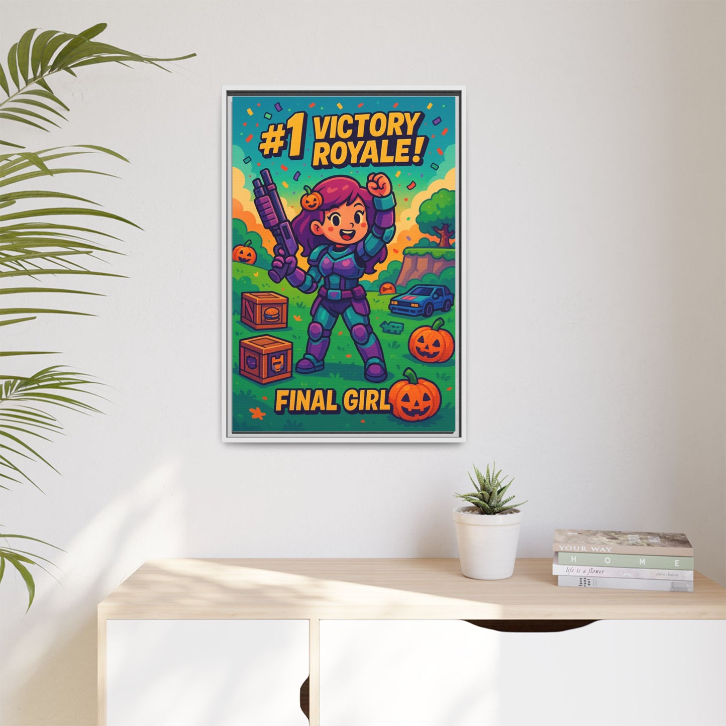 #1 Victory Royale! Final Girl - Framed Canvas Art