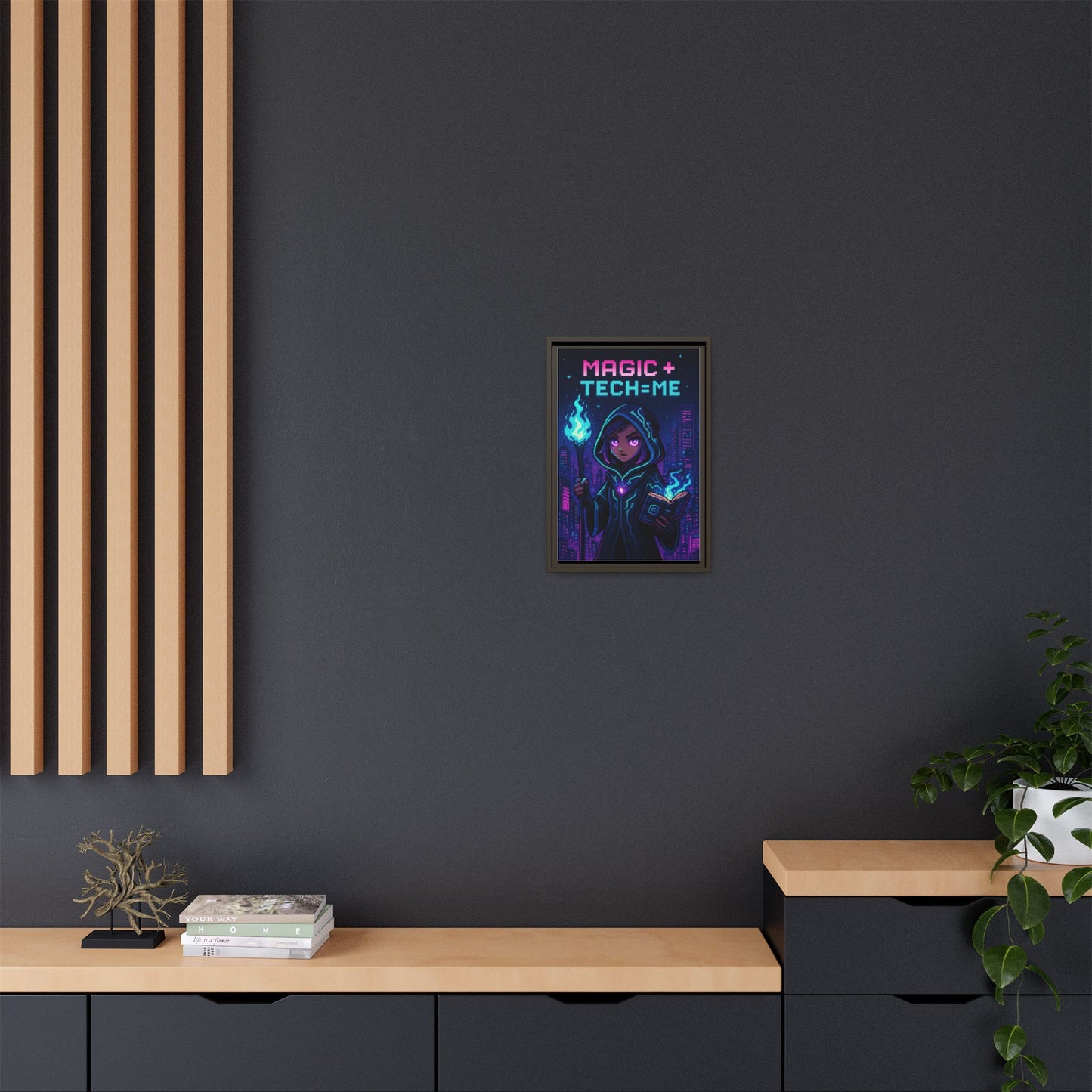 Magic + Tech = Me - Framed Canvas Art Print