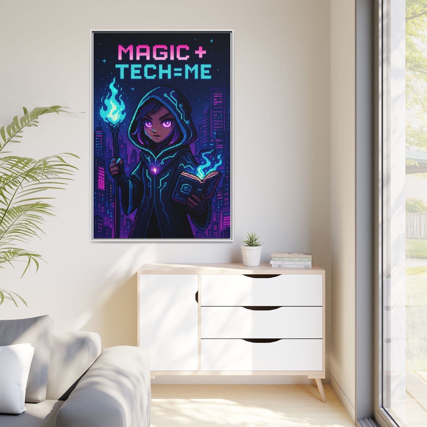 Magic + Tech = Me - Framed Canvas Art Print