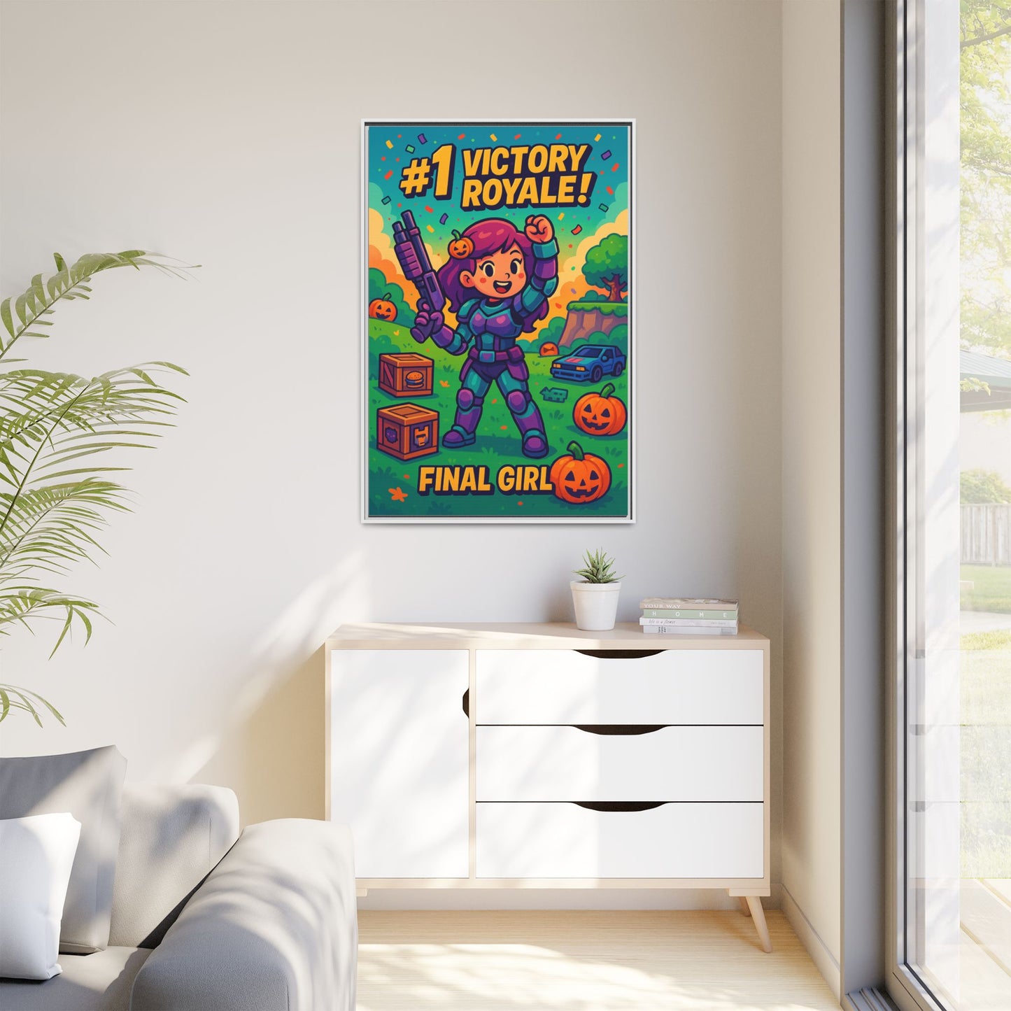 #1 Victory Royale! Final Girl - Framed Canvas Art