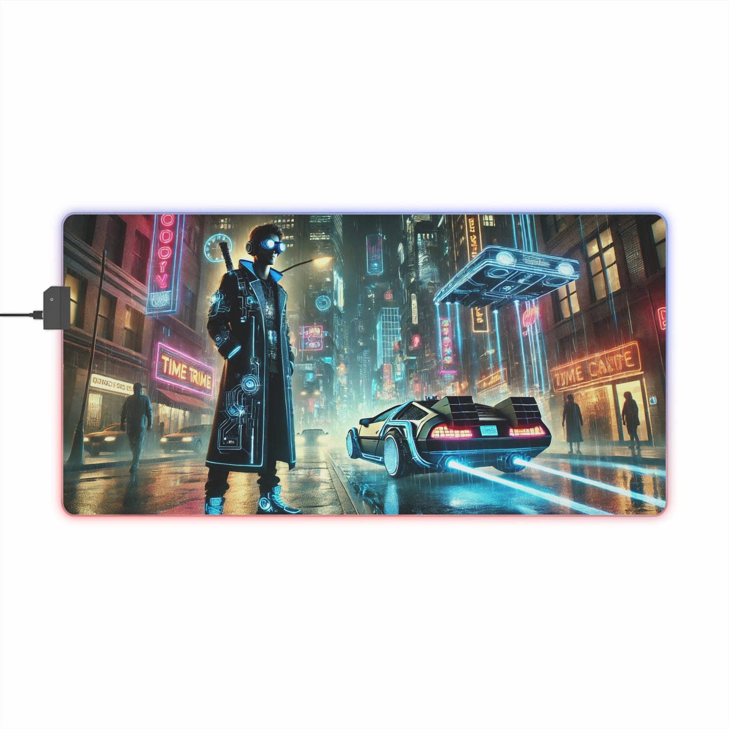 Cyberpunk Time Traveler - RGB Gaming Mouse Pad