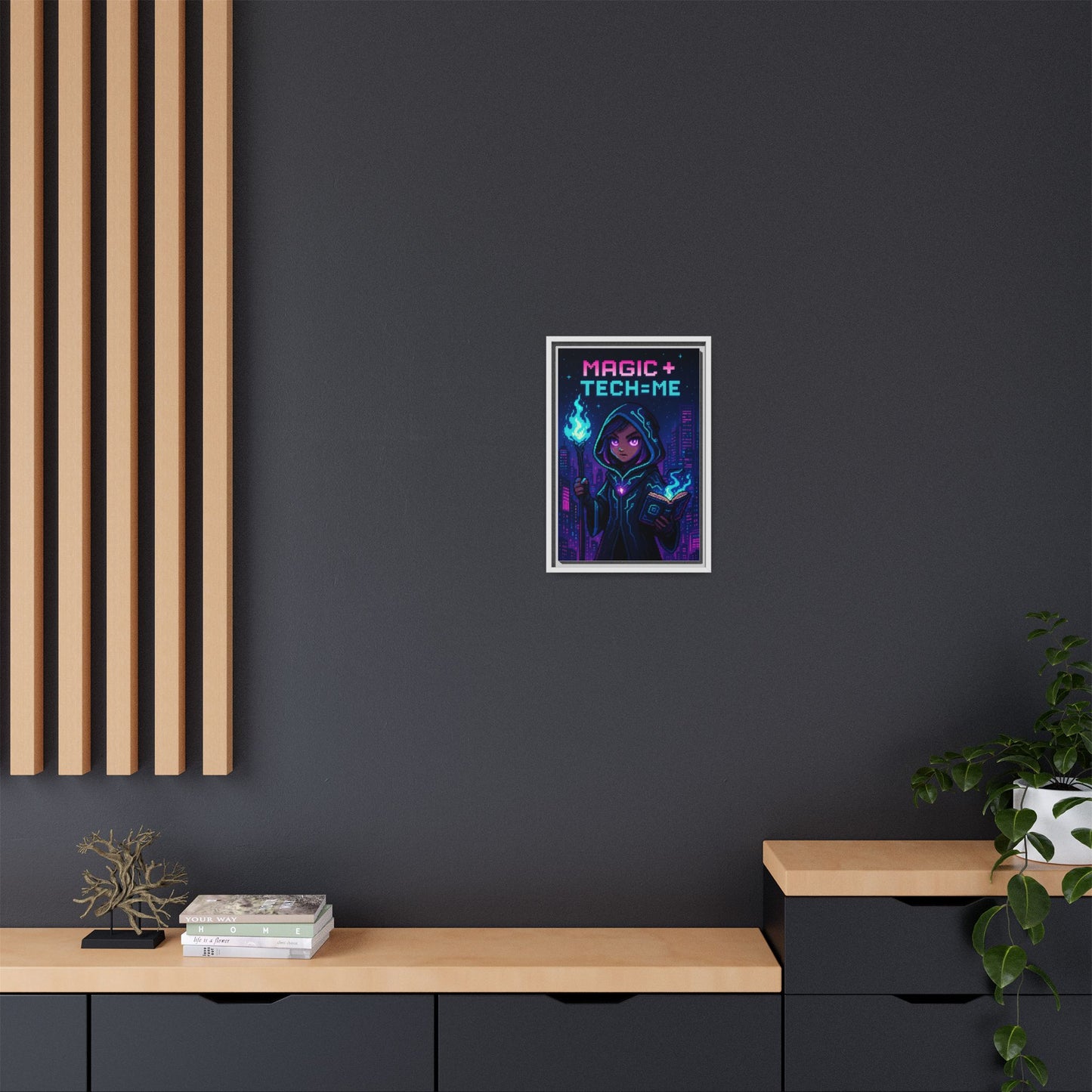 Magic + Tech = Me - Framed Canvas Art Print