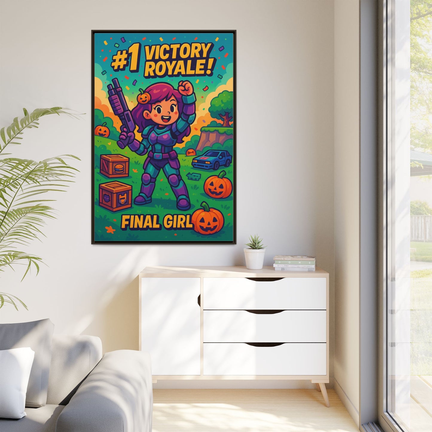 #1 Victory Royale! Final Girl - Framed Canvas Art
