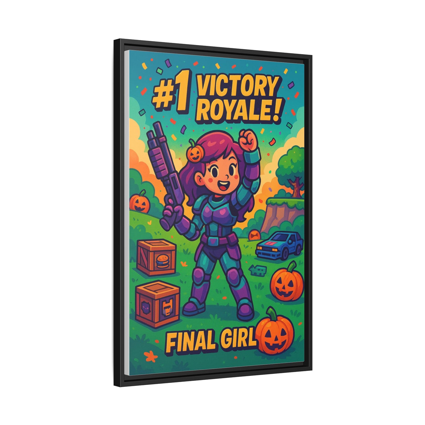 #1 Victory Royale! Final Girl - Framed Canvas Art