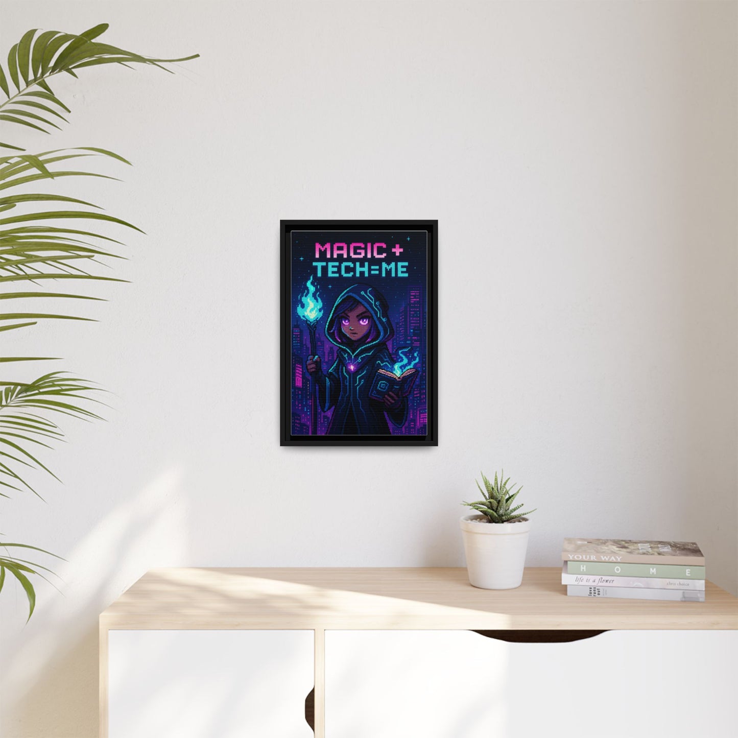 Magic + Tech = Me - Framed Canvas Art Print