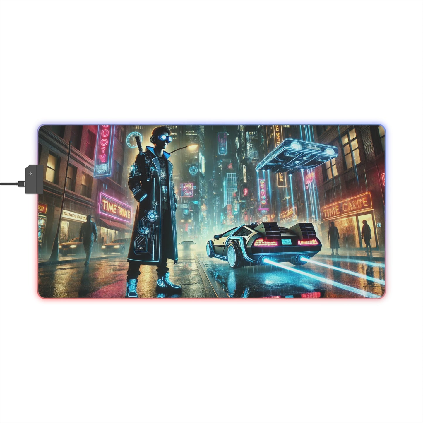 Cyberpunk Time Traveler - RGB Gaming Mouse Pad