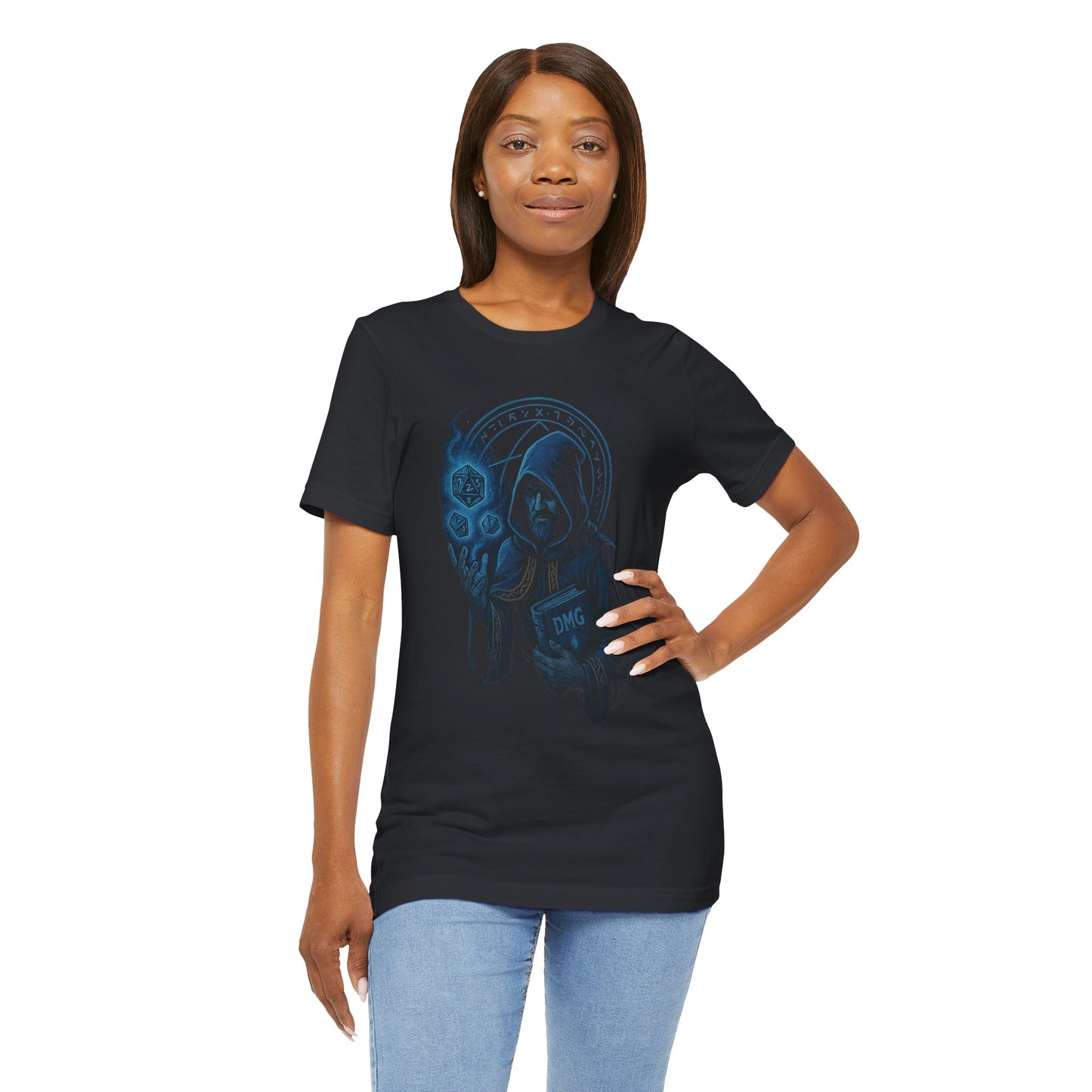 Nerdcore Icons - The Dungeon Master (Blue) - Unisex Jersey Short Sleeve Tee