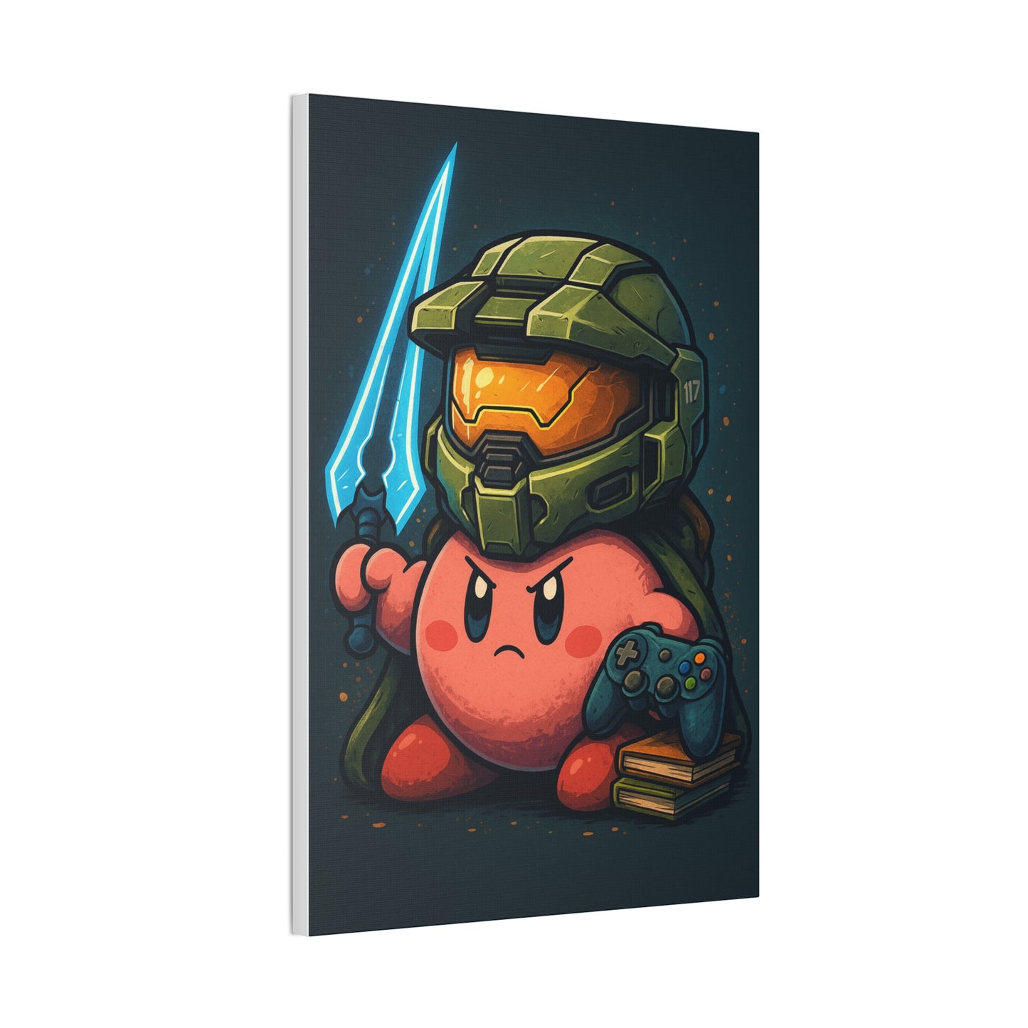 Kirby Master Chief Cosplay - Canvas Print