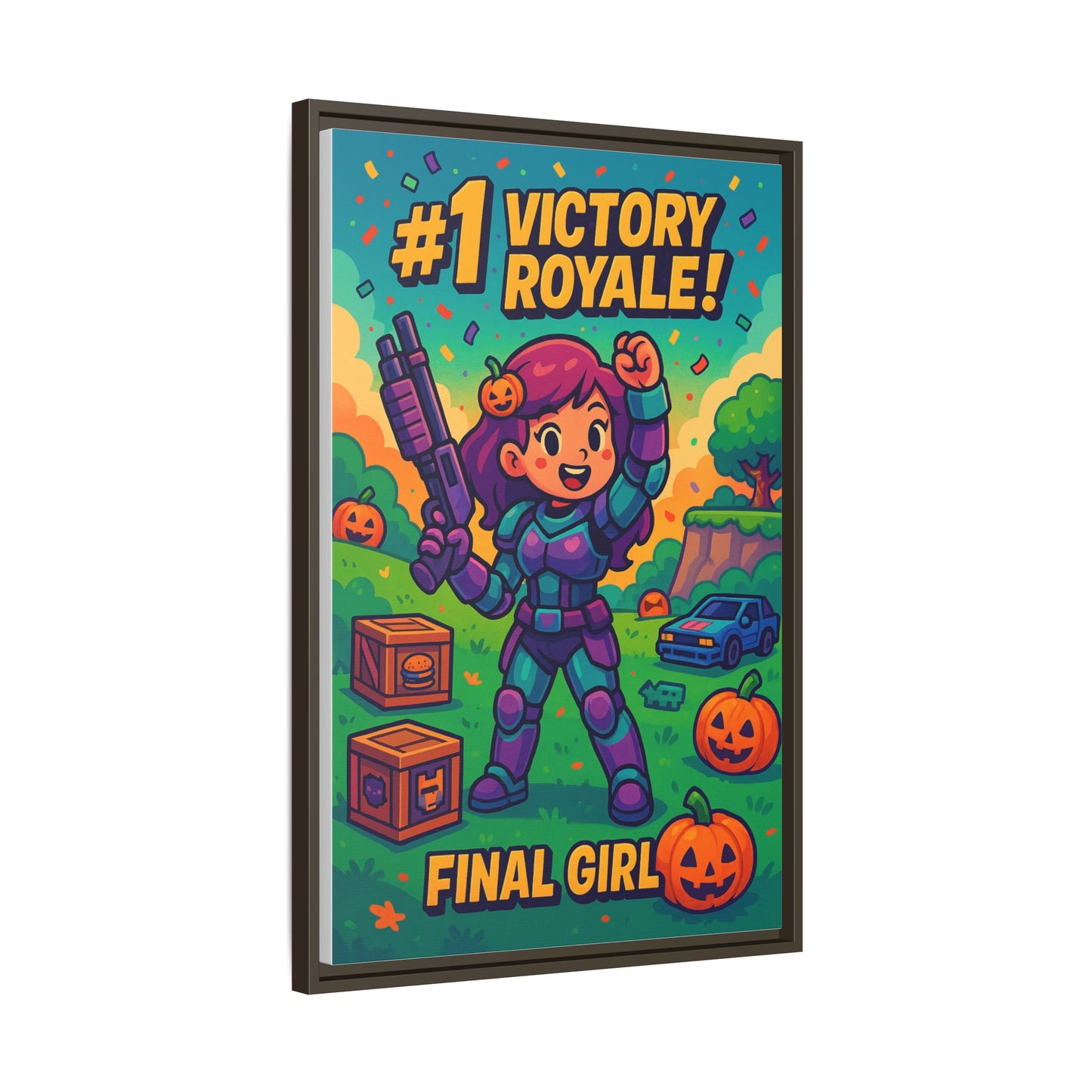 #1 Victory Royale! Final Girl - Framed Canvas Art