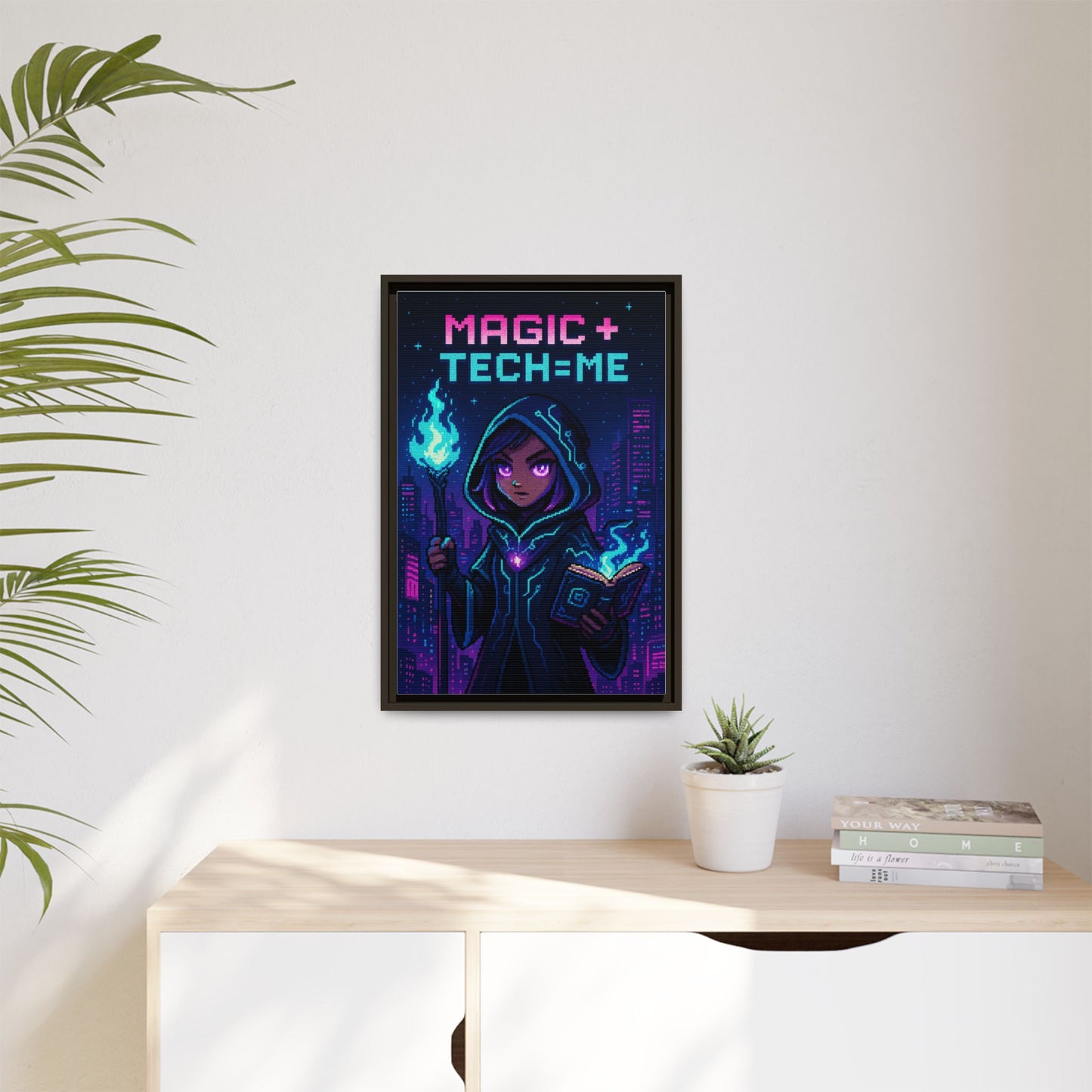Magic + Tech = Me - Framed Canvas Art Print