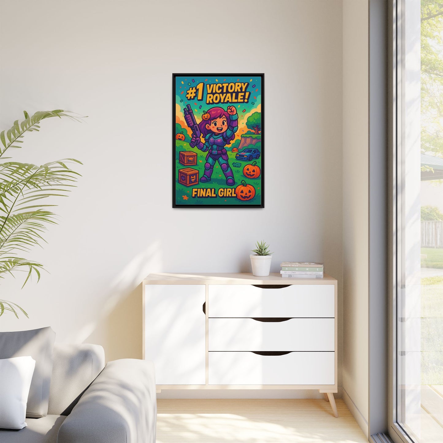 #1 Victory Royale! Final Girl - Framed Canvas Art