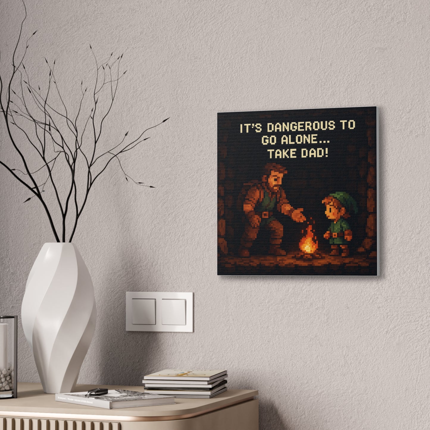 It's Dangerous To Go Alone... Canvas Art - A TLoZ Quote Parody