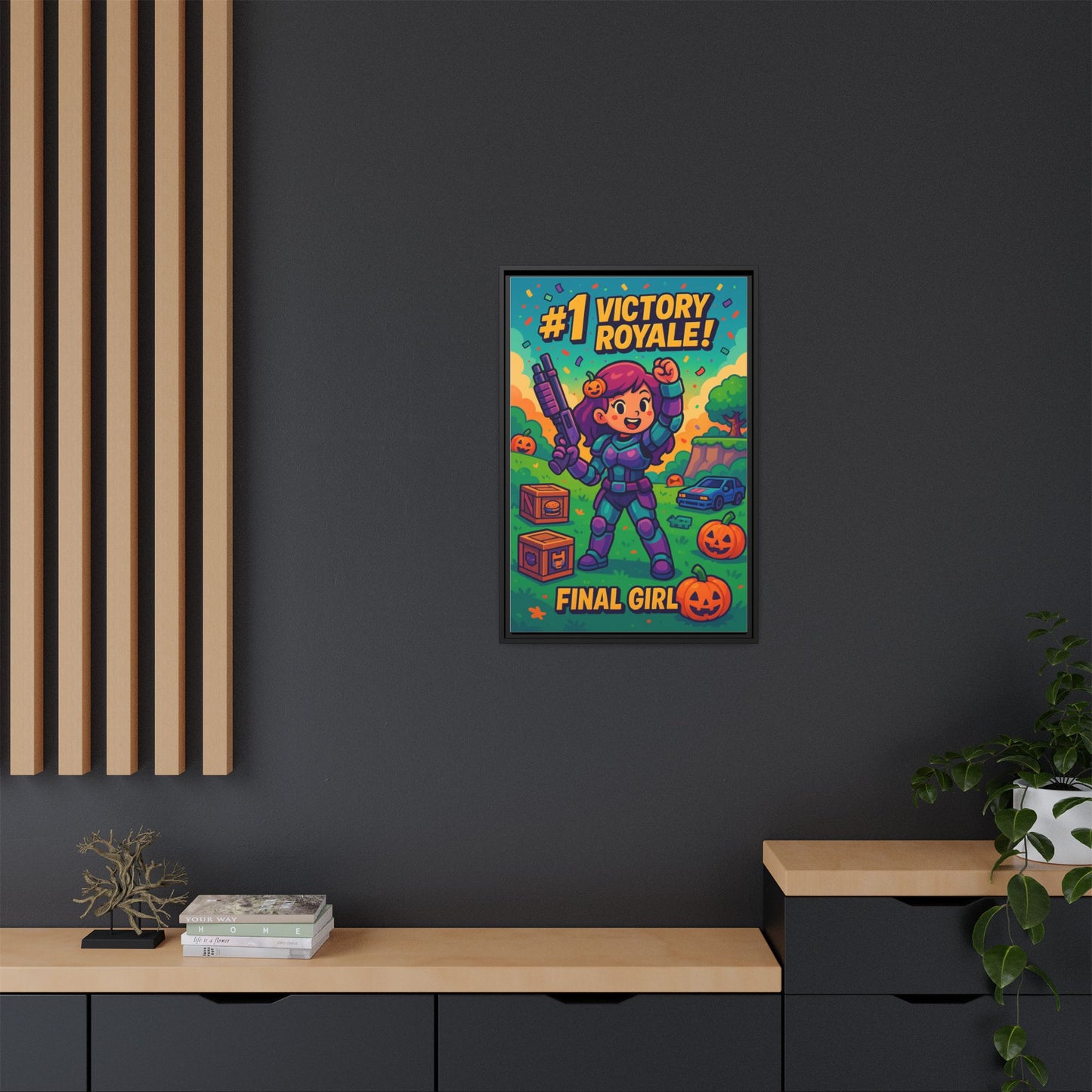 #1 Victory Royale! Final Girl - Framed Canvas Art