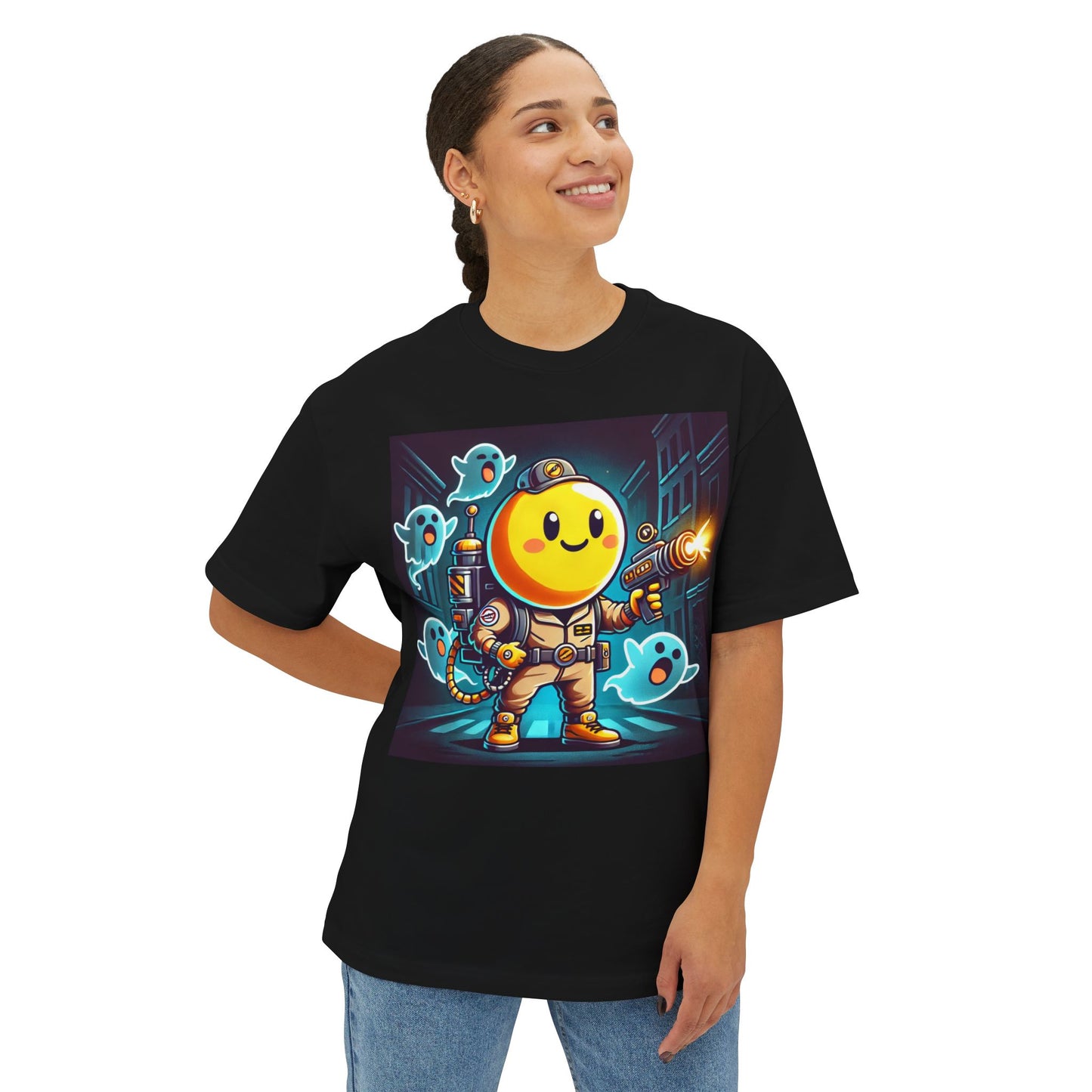 Ghost Hunting Yellow Dude - Women's Oversized Boxy Tee