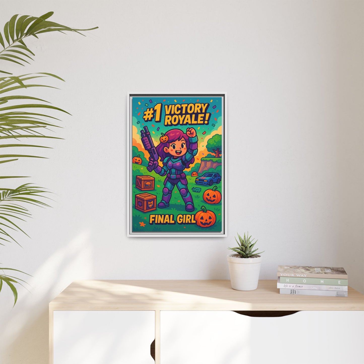#1 Victory Royale! Final Girl - Framed Canvas Art