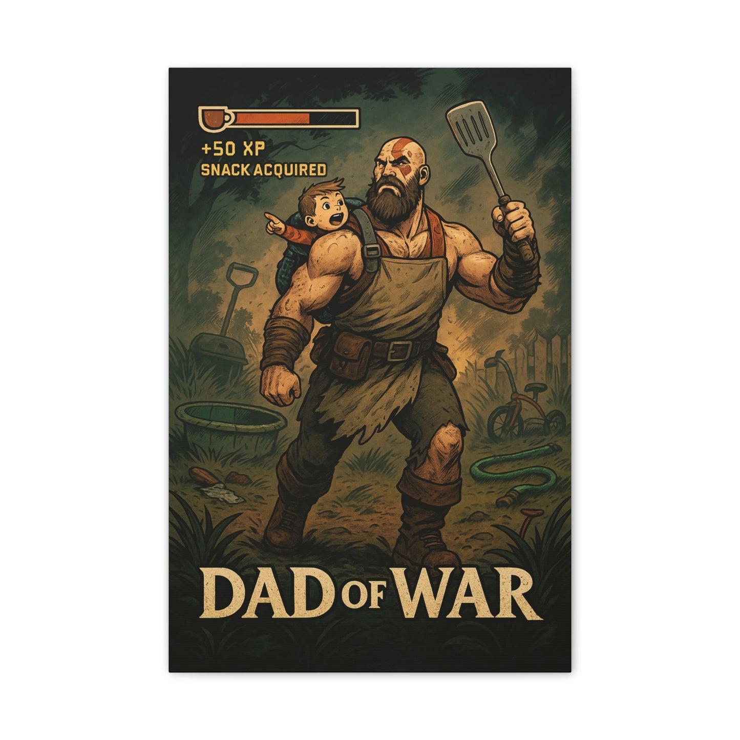 Dad of War Canvas Art - A God of War Parody