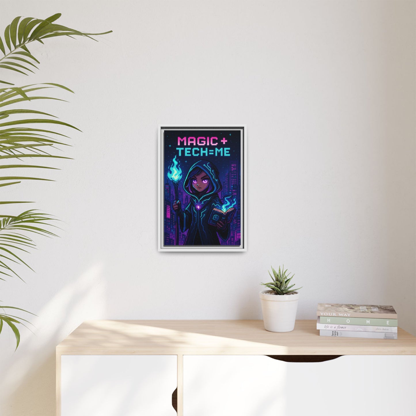 Magic + Tech = Me - Framed Canvas Art Print
