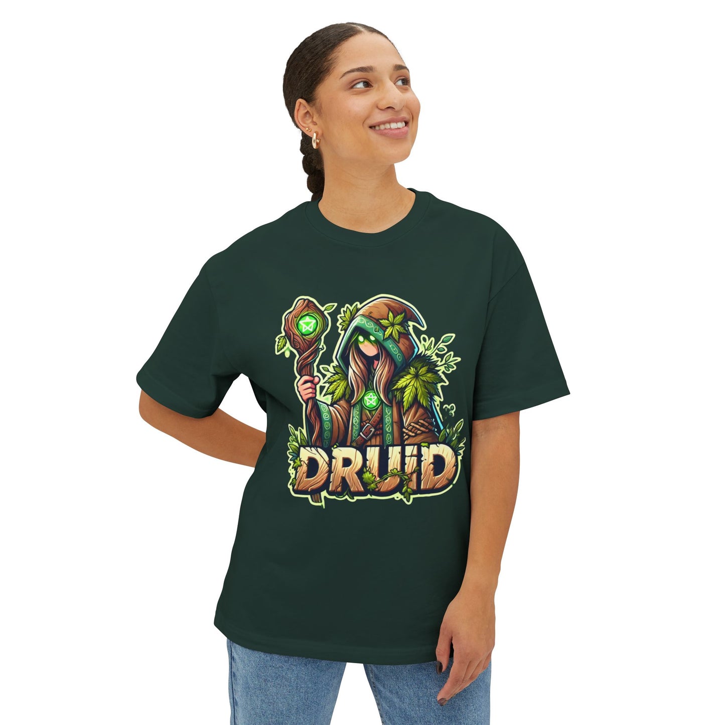 Druid Cartoon - Women's Oversized Boxy Tee