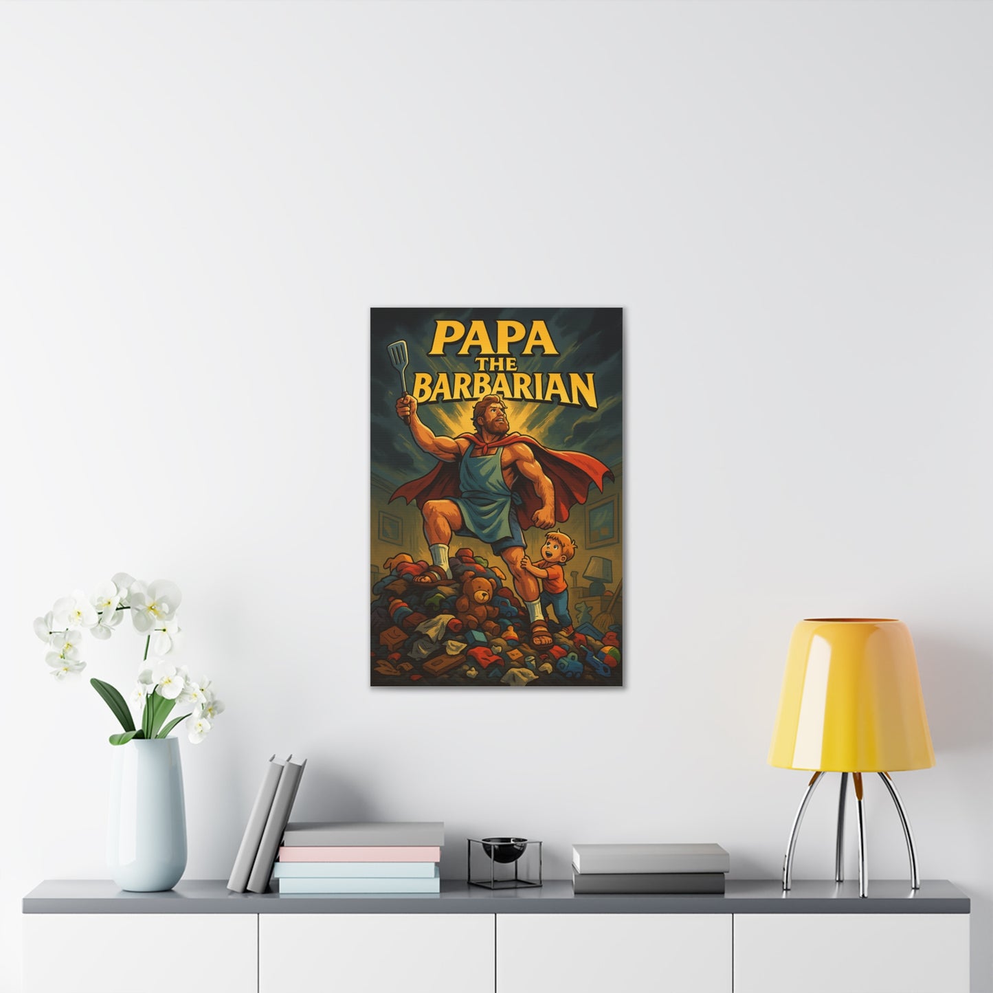 Papa The Barbarian Canvas Art - A Conan The Barbarian Parody