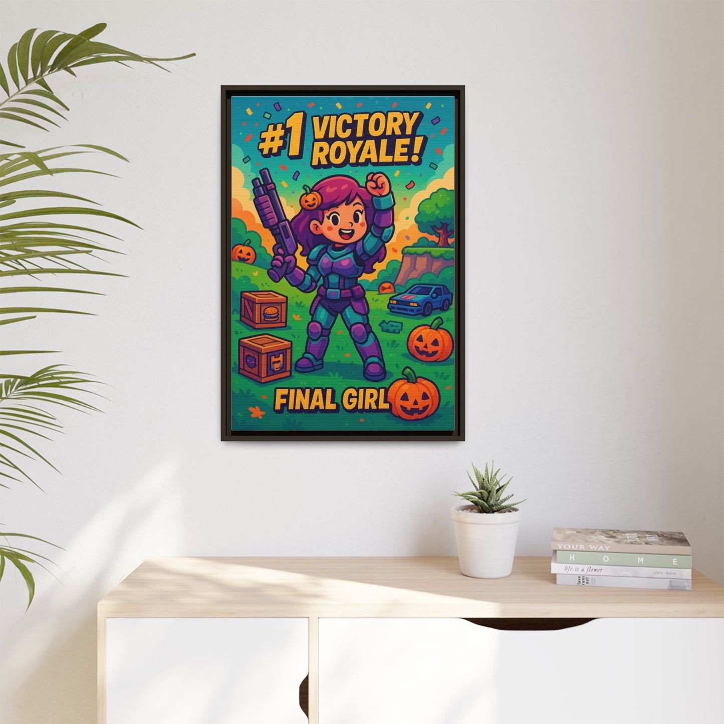 #1 Victory Royale! Final Girl - Framed Canvas Art