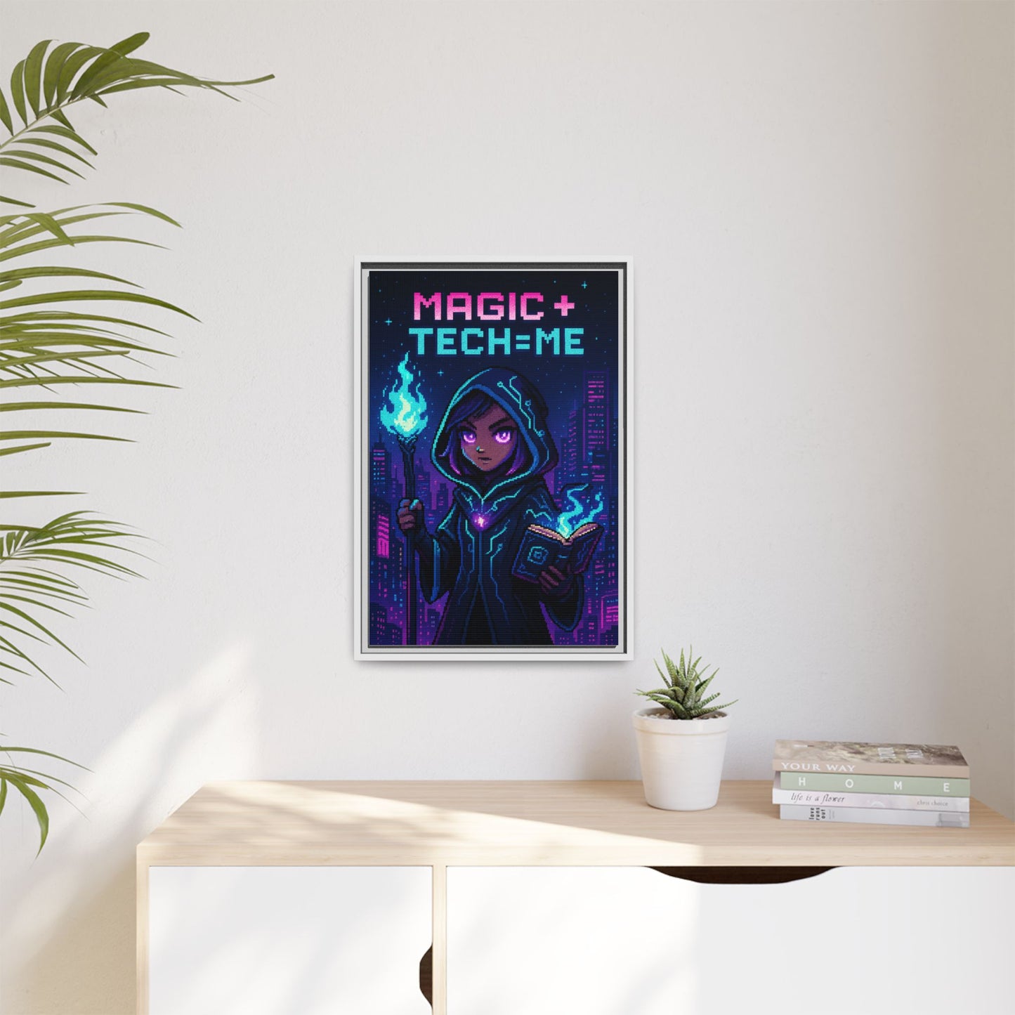 Magic + Tech = Me - Framed Canvas Art Print