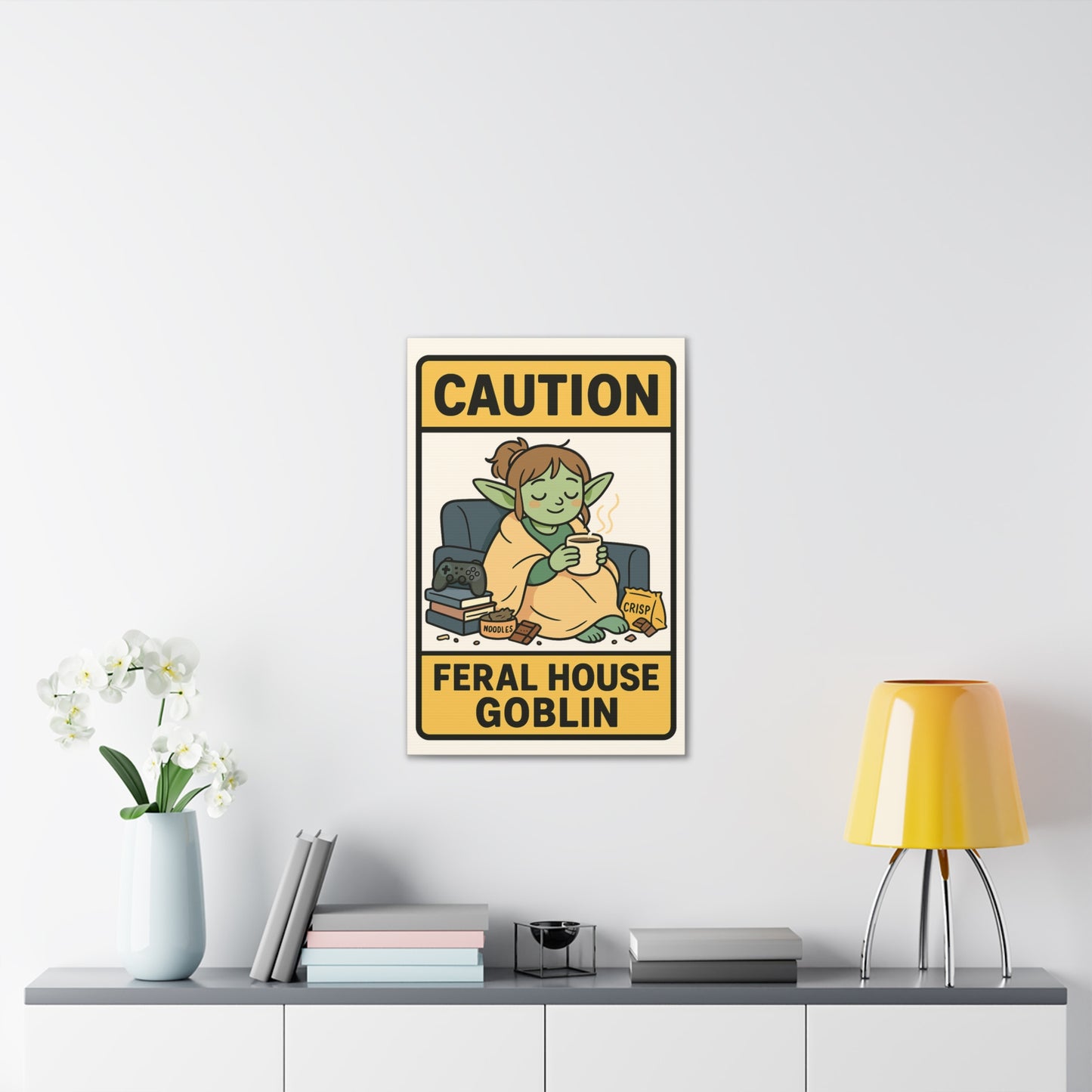 Caution! Feral House Goblin - Canvas Print