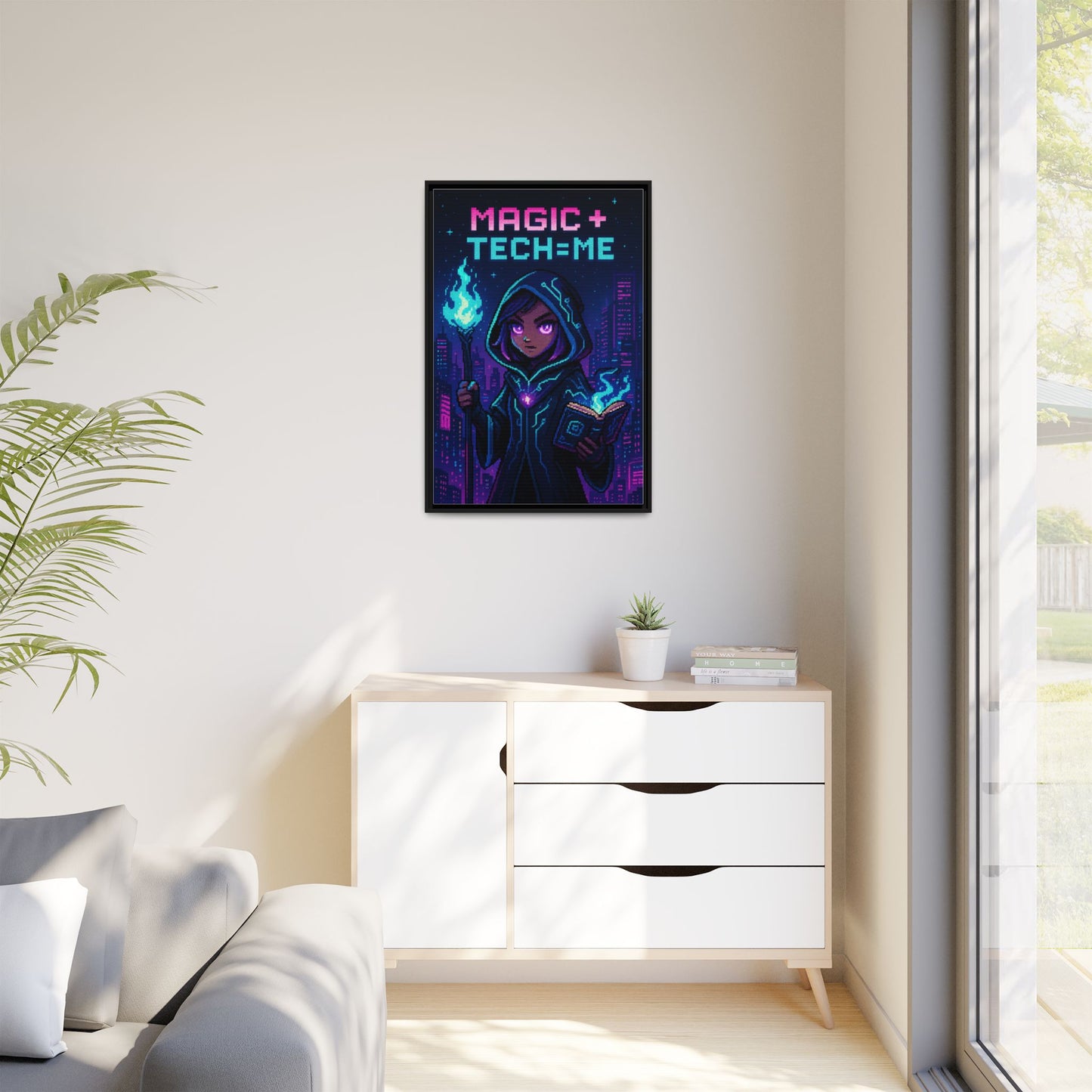 Magic + Tech = Me - Framed Canvas Art Print