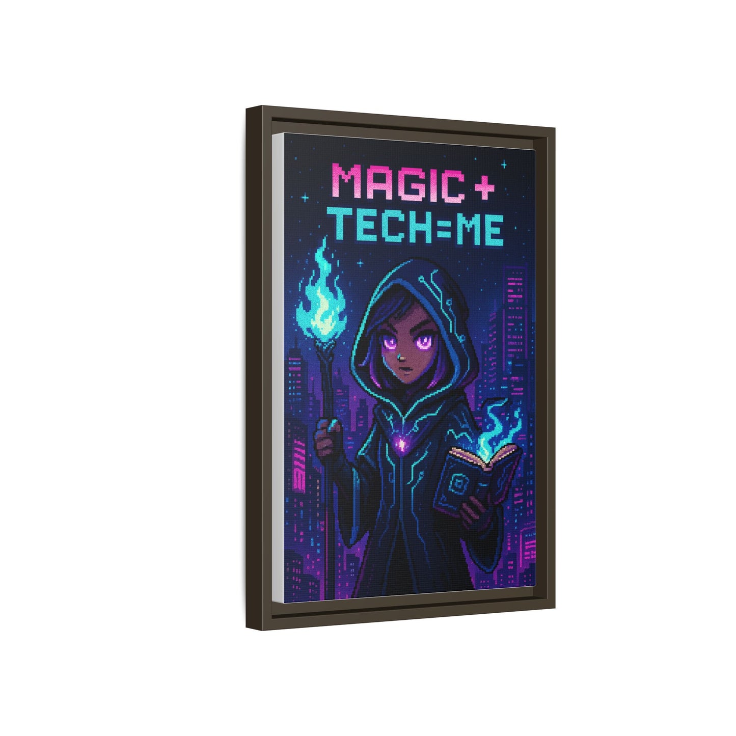 Magic + Tech = Me - Framed Canvas Art Print