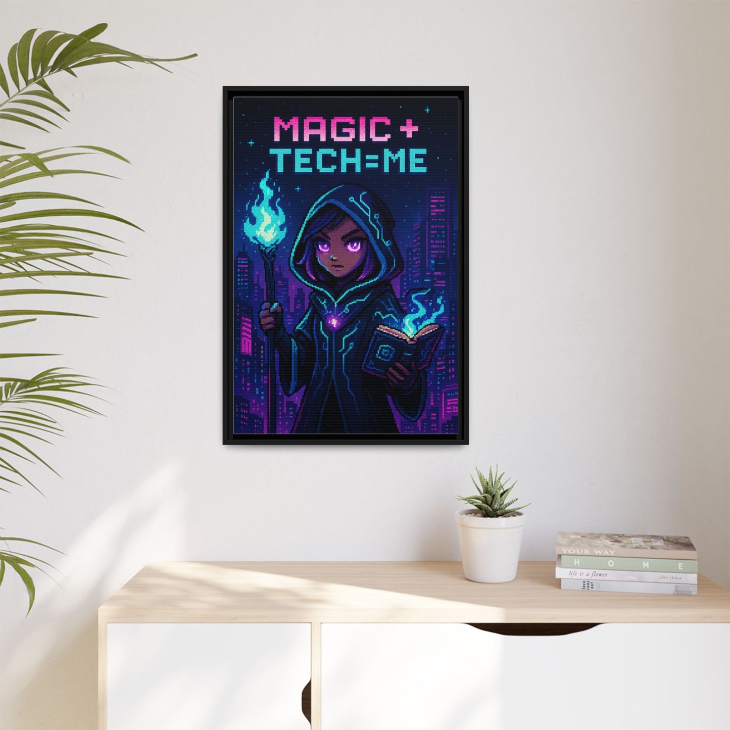 Magic + Tech = Me - Framed Canvas Art Print