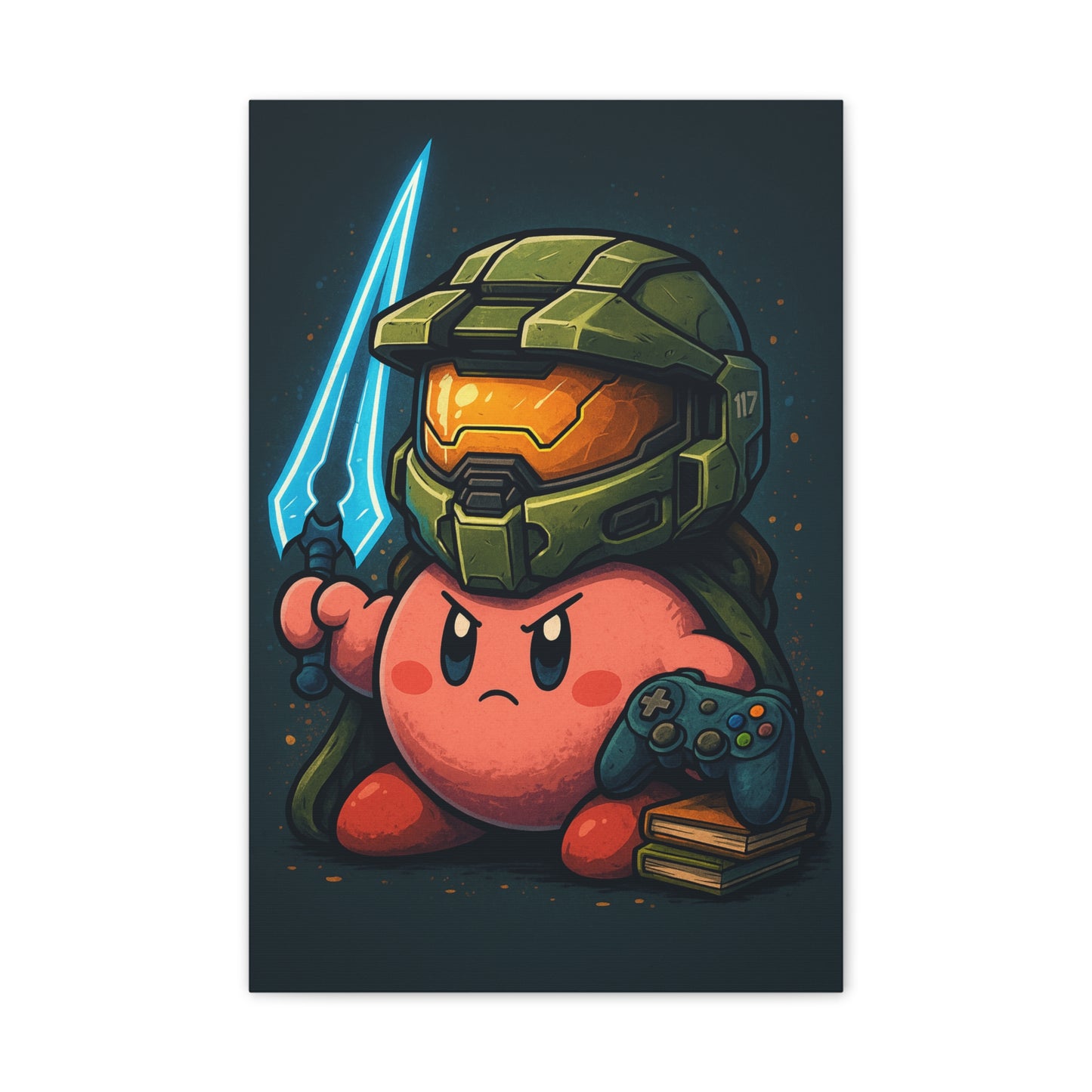 Kirby Master Chief Cosplay - Canvas Print