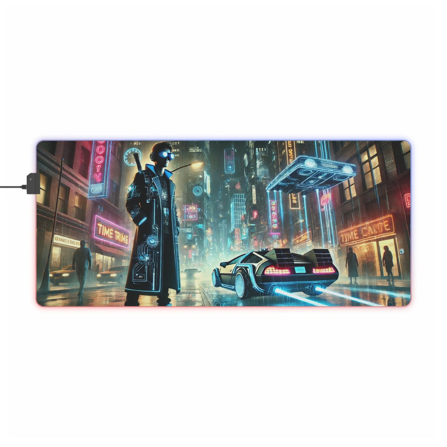 Cyberpunk Time Traveler - RGB Gaming Mouse Pad