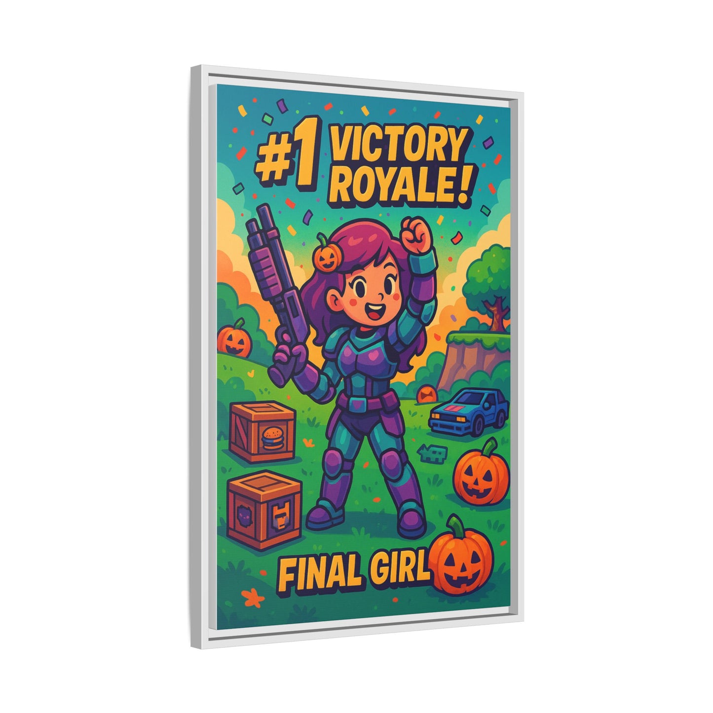 #1 Victory Royale! Final Girl - Framed Canvas Art