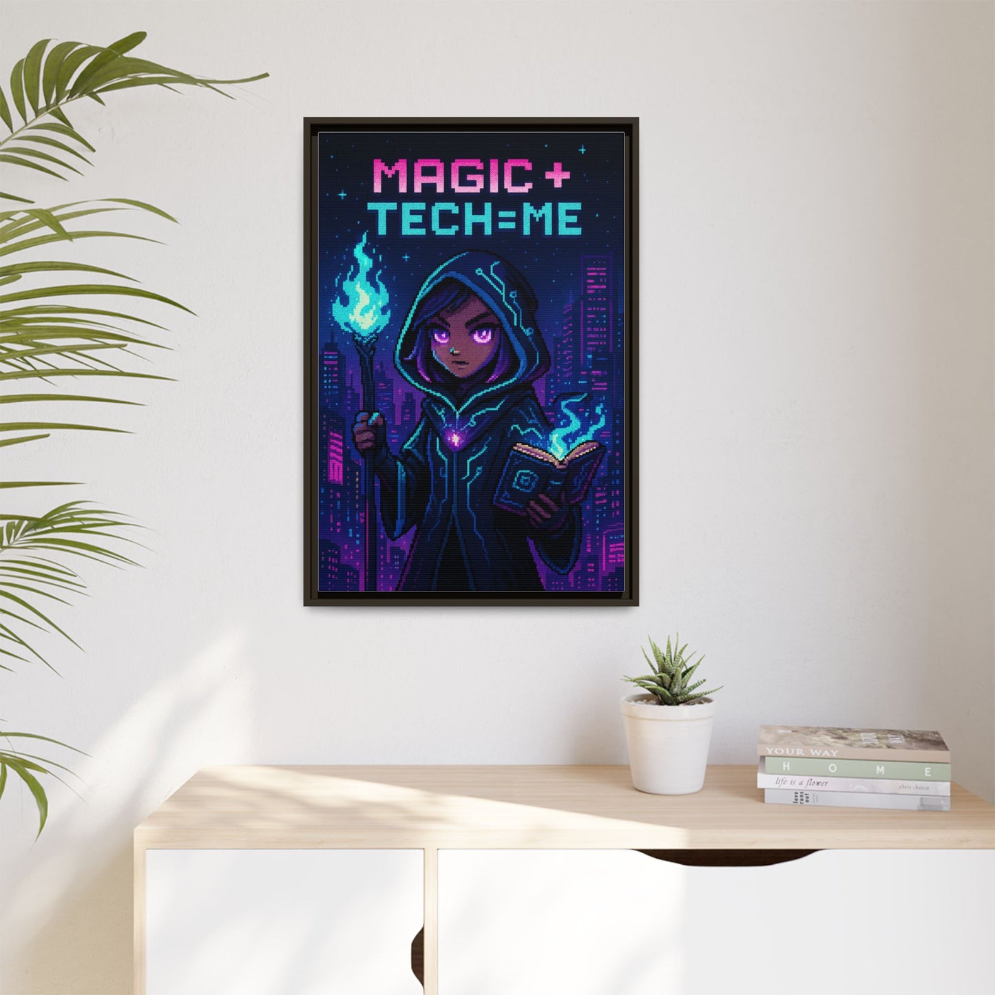 Magic + Tech = Me - Framed Canvas Art Print