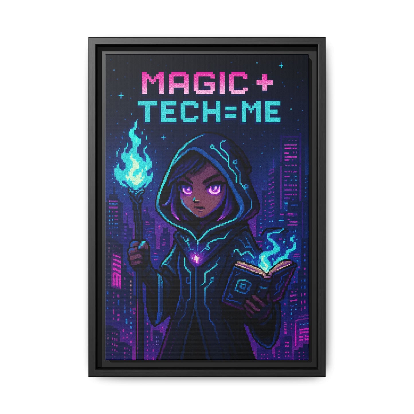 Magic + Tech = Me - Framed Canvas Art Print
