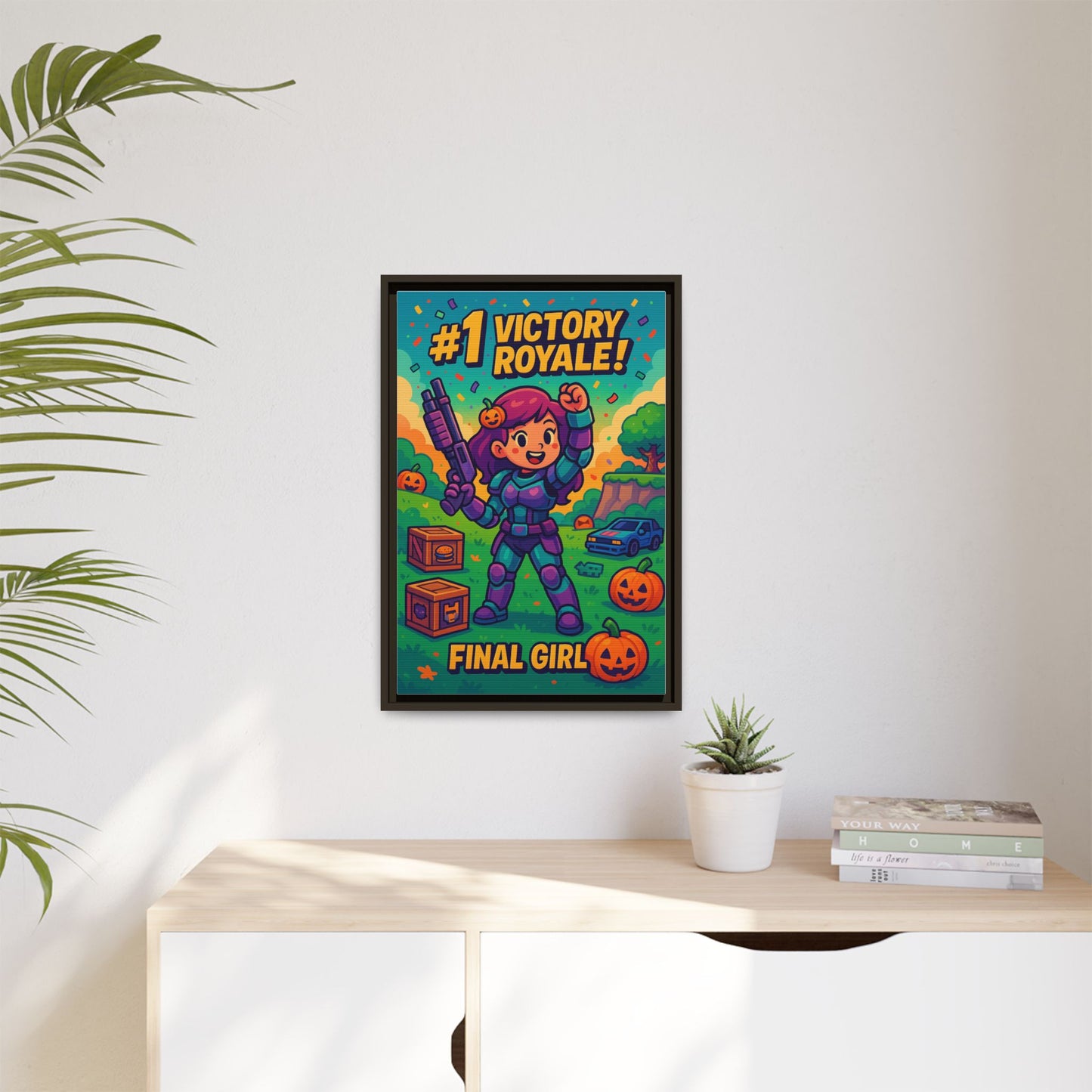 #1 Victory Royale! Final Girl - Framed Canvas Art