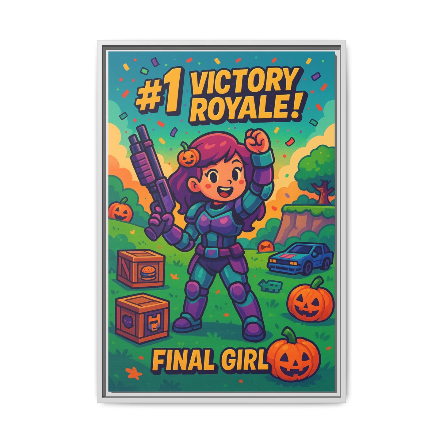 #1 Victory Royale! Final Girl - Framed Canvas Art